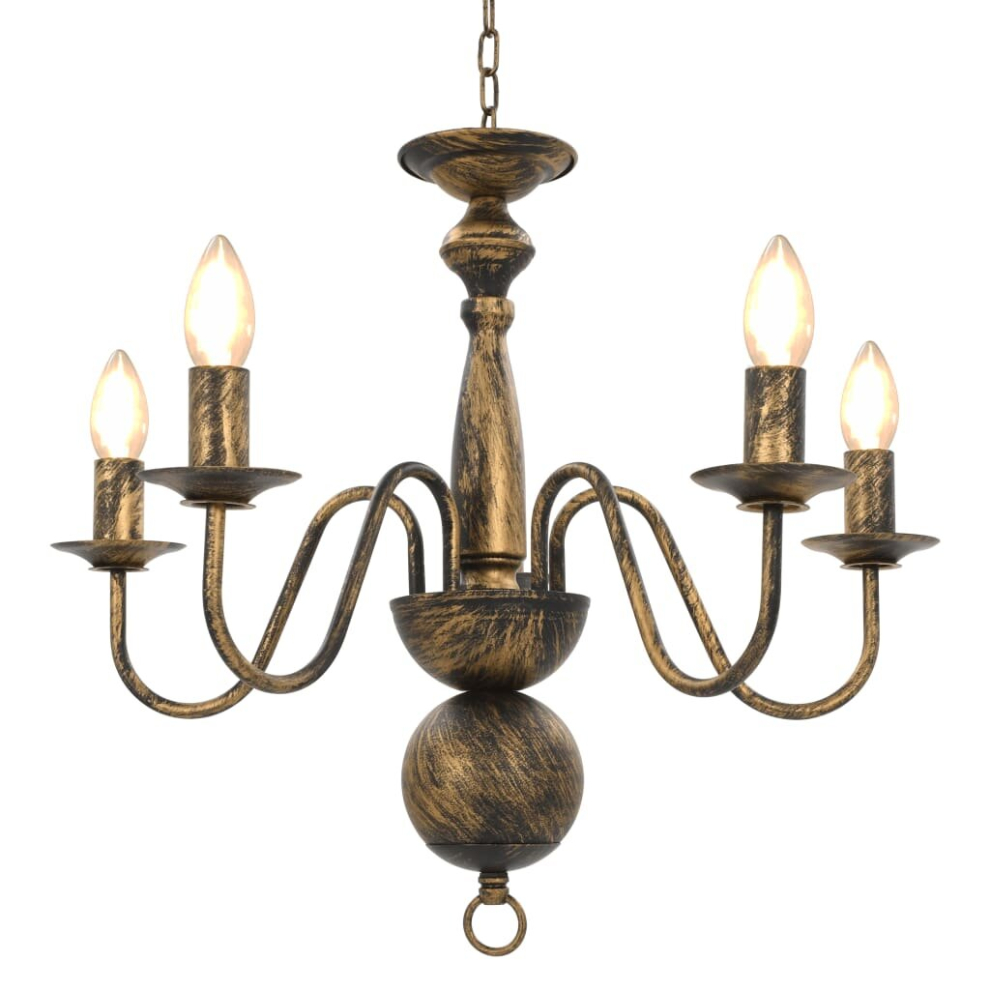 Vidaxl Chandelier Antique 5Xe14 Bulbs Hanging Lamp Pendant Lighting Black