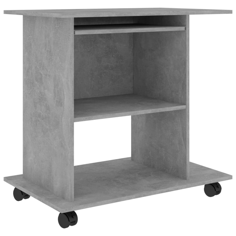 vidaXL Computer Desk Concrete Grey Engineered Wood Laptop Table Workstation