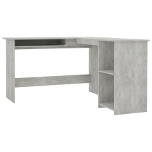 vidaXL L-Shaped Corner Desk Engineered Wood Concrete Grey PC Computer Table
