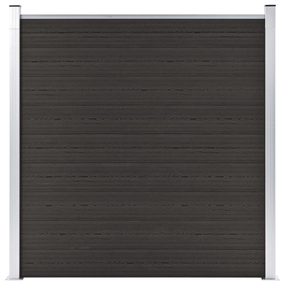 vidaXL Fence Panel WPC 180x186 cm Black Garden Barrier Edging Fencing Privacy