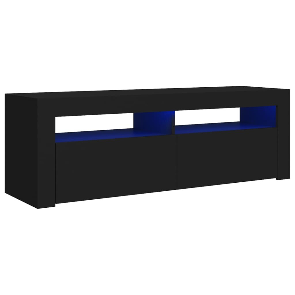 Vidaxl Tv Cabinet With Led Lights Black Hifi Stand Desk Tv Unit Hifi Cabinet
