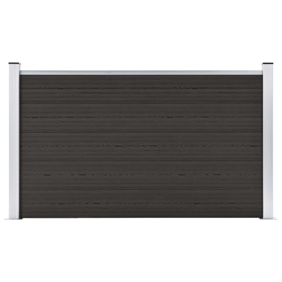 vidaXL Fence Panel WPC 180x105 cm Black Garden Barrier Edging Fencing Privacy