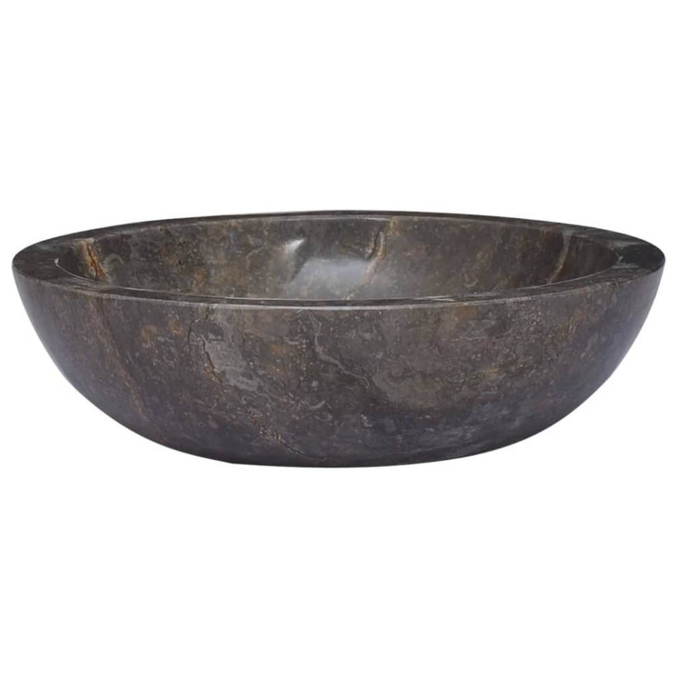 vidaXL Sink Grey Marble Natural Stone Basin Washroom Bathroom Accessory Home