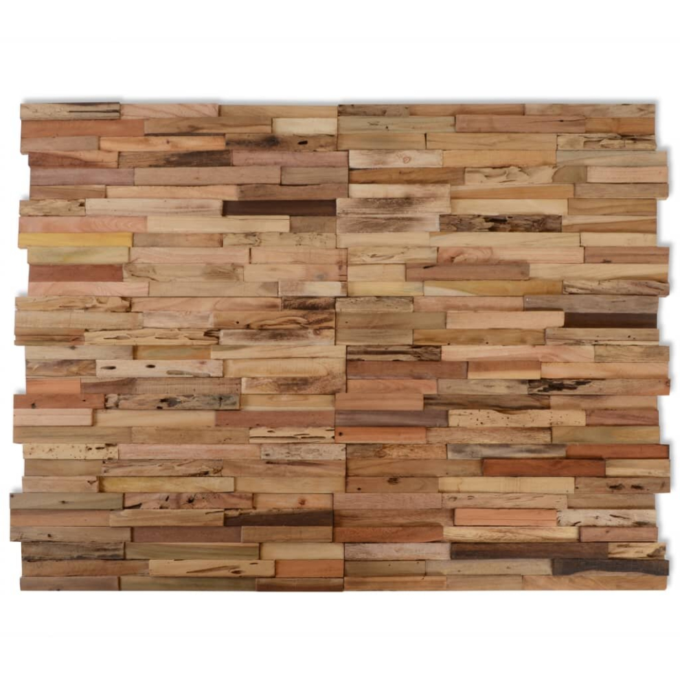 vidaXL 10x Recycled Teak Wood Wall Cladding Panels 1.03 m? Wall Decoration