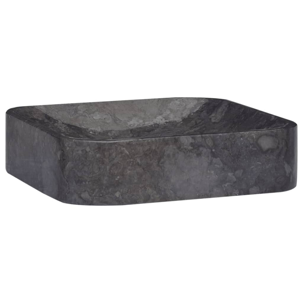 vidaXL Sink Black 40x40x10 Cm Marble Natural Stone Basin Washroom Bathroom