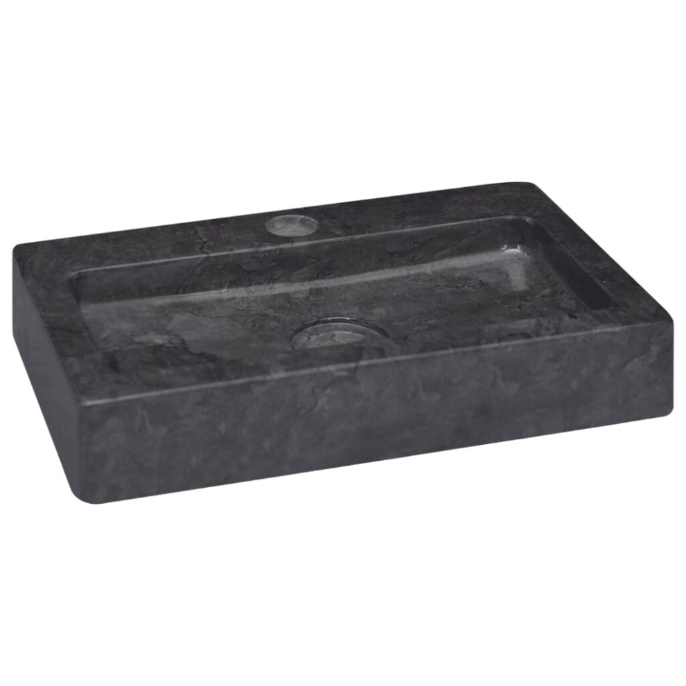 vidaXL Sink Black 38x24x6.5 cm Marble Natural Stone Basin Washroom Bathroom