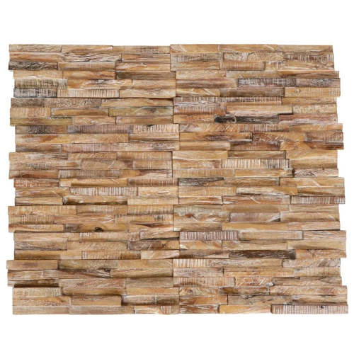 VidaXL vidaXL 10x Solid Teak Wood 3D Wall Cladding Panels 1.01 m? Wall Decoration