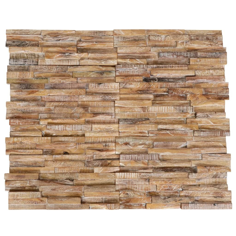 vidaXL 10x Solid Teak Wood 3D Wall Cladding Panels 1.01 m? Wall Decoration