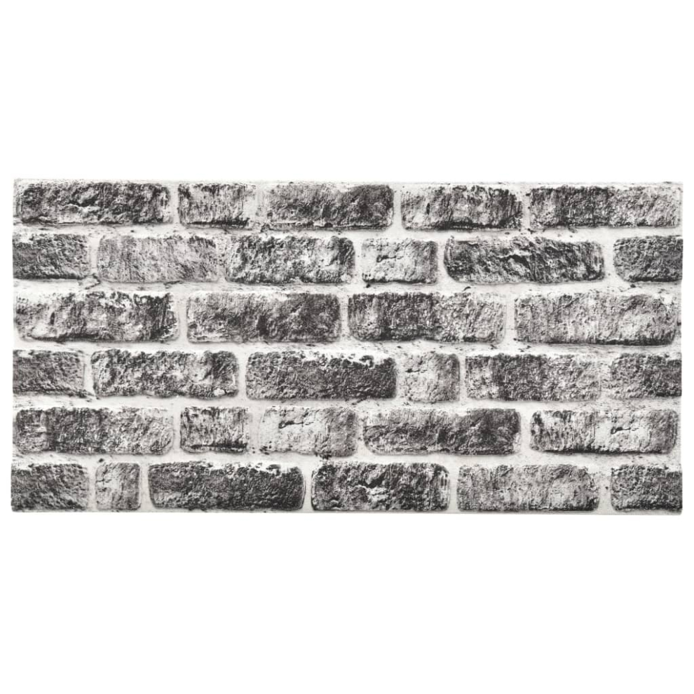 vidaXL 11x 3D Wall Panels with Dark Grey Brick Design EPS Cladding Tile Decor