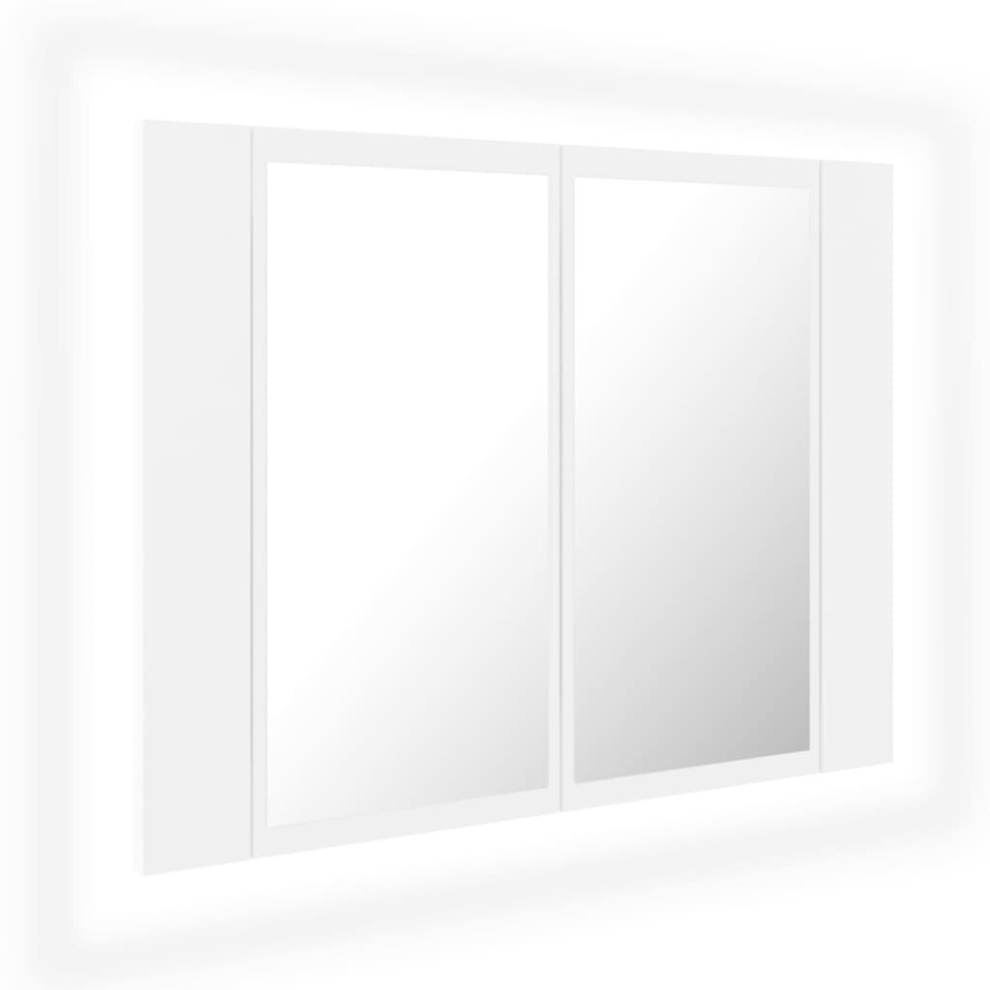 Vidaxl Led Bathroom Mirror Cabinet White 60X12x45 Cm Acrylic Washroom Mirror