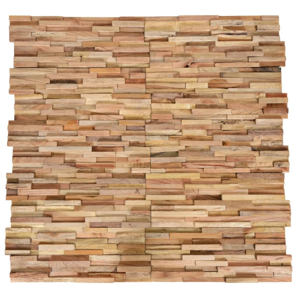 vidaXL 10x Solid Teak Wood 3D Wall Cladding Panels 1.08 m? Wall Decoration