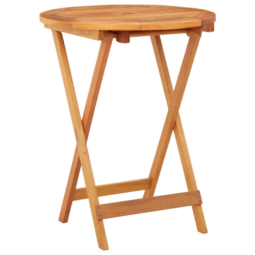 VidaXL vidaXL Folding Garden Table – Solid Eucalyptus Wood, 60x75 cm, Umbrella Hole 5 cm, Foldable, 312455