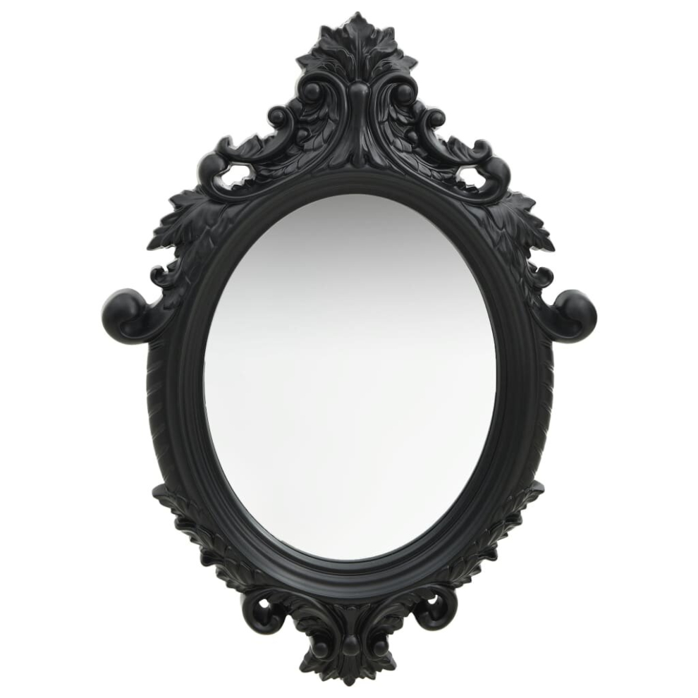 vidaXL Wall Mirror Castle Style Black Hanging Mirror Antique Mirror Bathroom