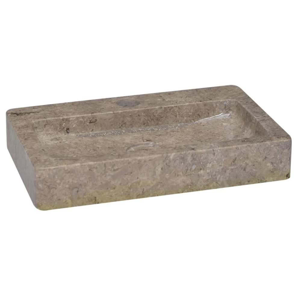 vidaXL Sink Grey 38x24x6.5 cm Marble Natural Stone Basin Washroom Bathroom