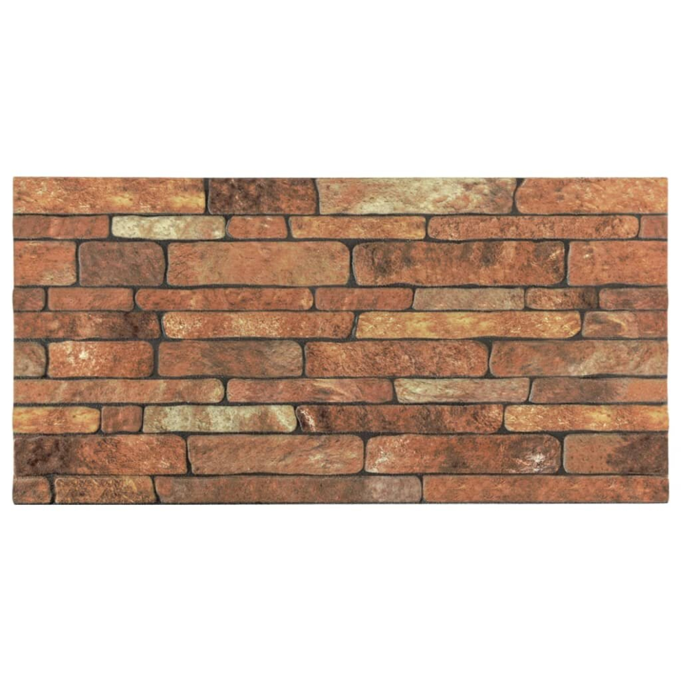 vidaXL 10x 3D Wall Panels with Brown Brick Design EPS Wall Cladding Tile Home