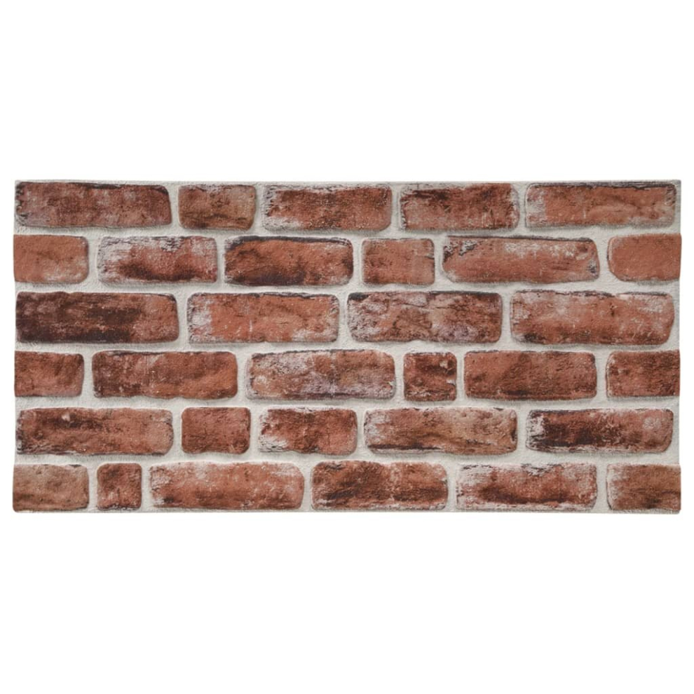 vidaXL 10x 3D Wall Panels with Dark Brown Brick Design EPS Cladding Tile Home