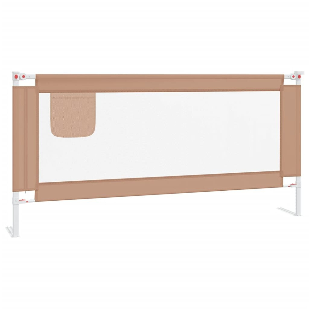 Vidaxl Toddler Safety Bed Rail Taupe 190X25 Cm Fabric Baby Cot Bed Protection