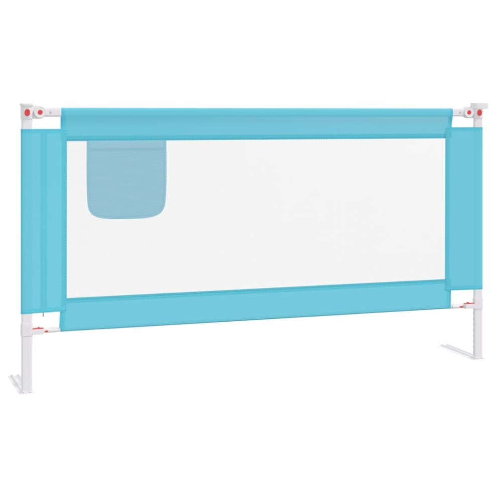 Vidaxl Toddler Safety Bed Rail Blue 160X25 Cm Fabric Baby Cot Bed Protection