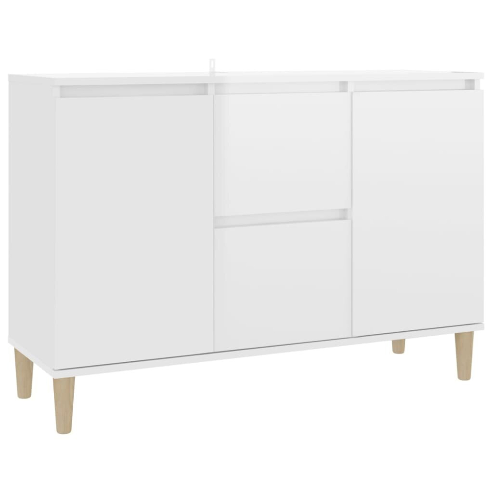 vidaXL Sideboard High Gloss White Chipboard Cabinet Living Room Furniture