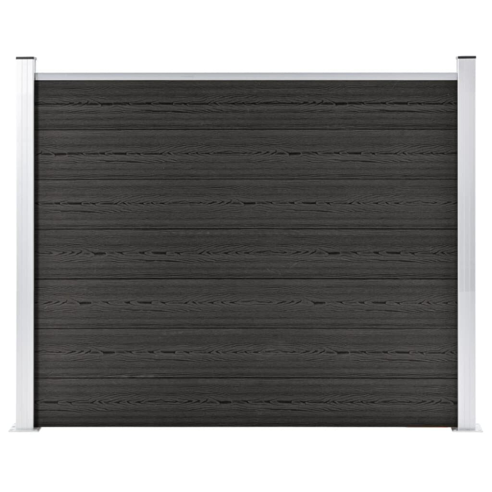 vidaXL Fence Panel WPC 180x146 cm Grey Garden Barrier Edging Fencing Privacy