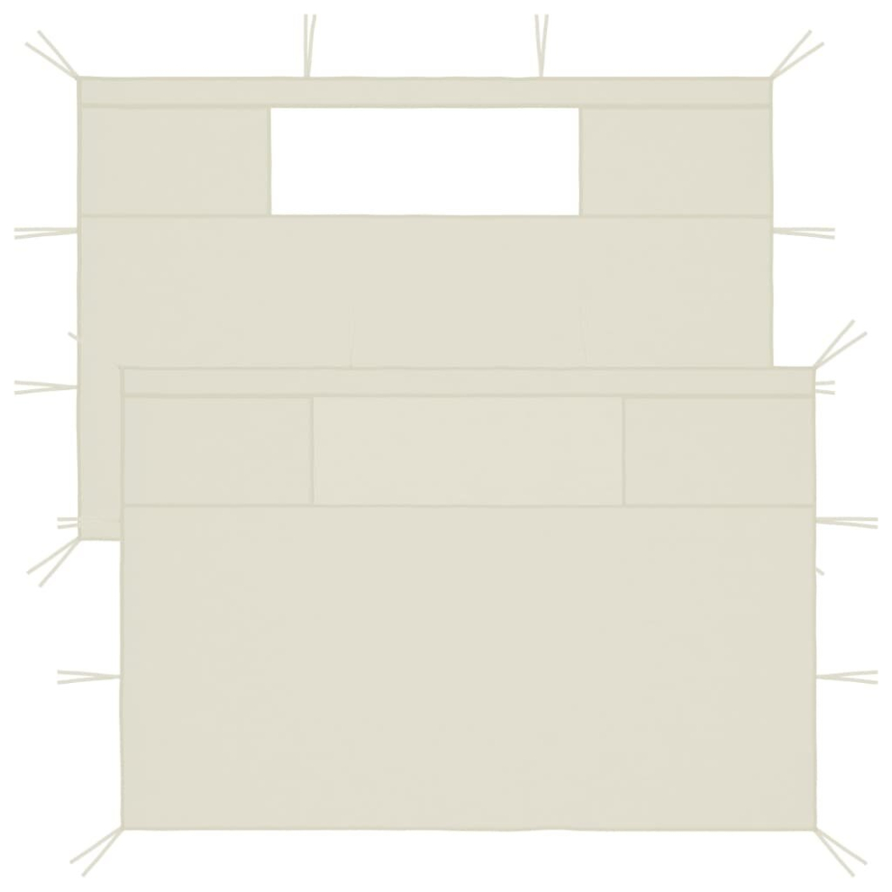 Vidaxl 2X Gazebo Sidewalls With Windows Cream Party Tent Outdoor Canopy Wall