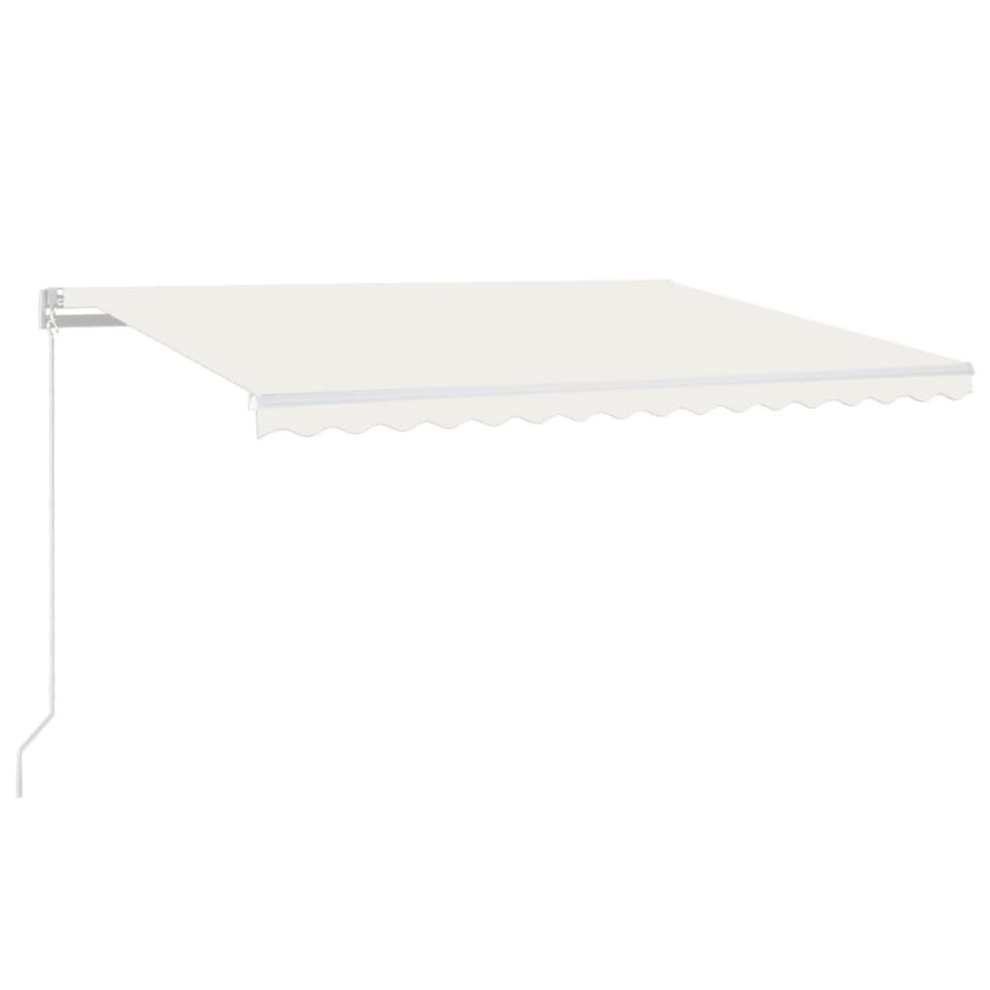 Vidaxl Manual Retractable Awning 450X350 Cm Cream Patio Sun Shade Shelter