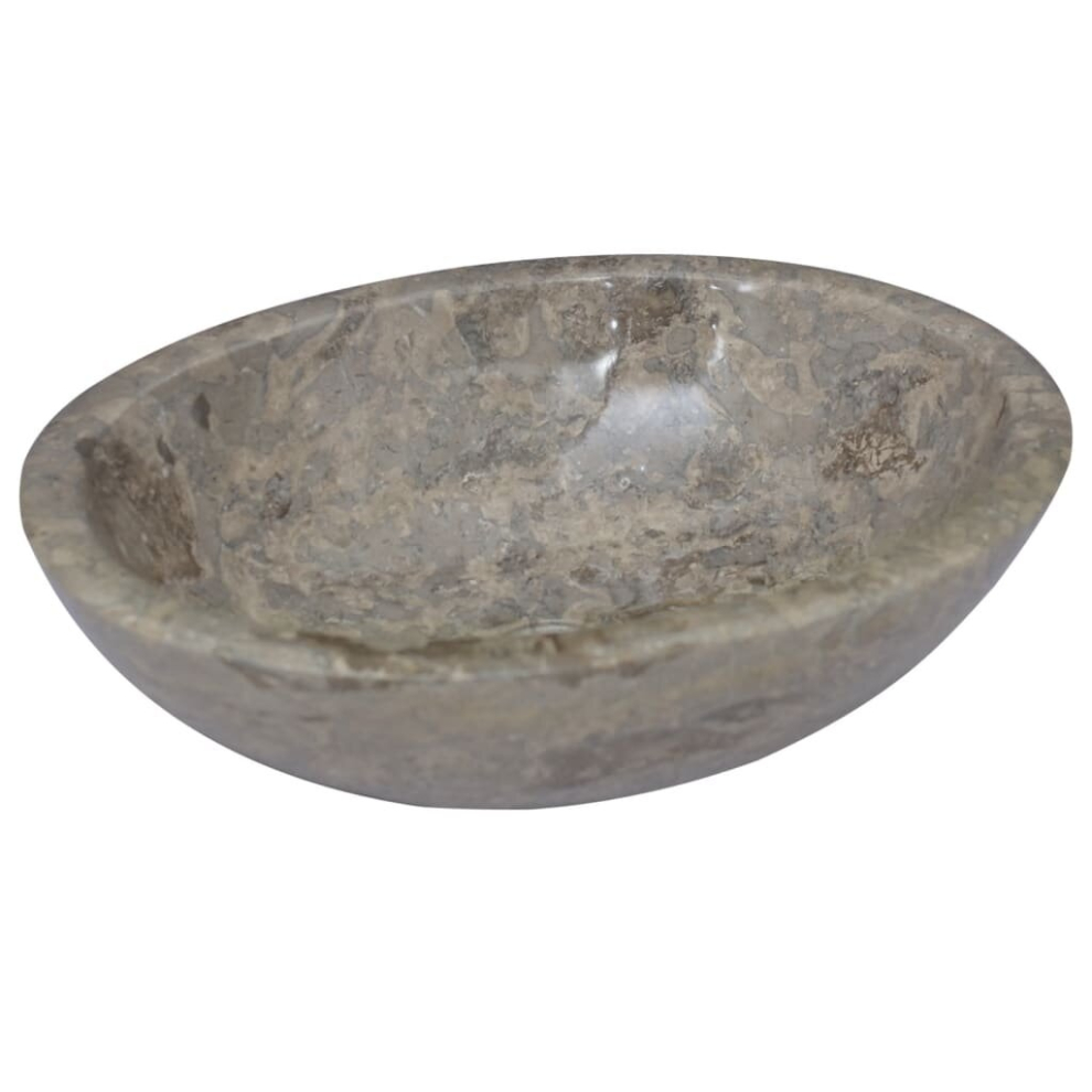 vidaXL Sink Grey 53x40x15 cm Marble Natural Stone Basin Washroom Bathroom