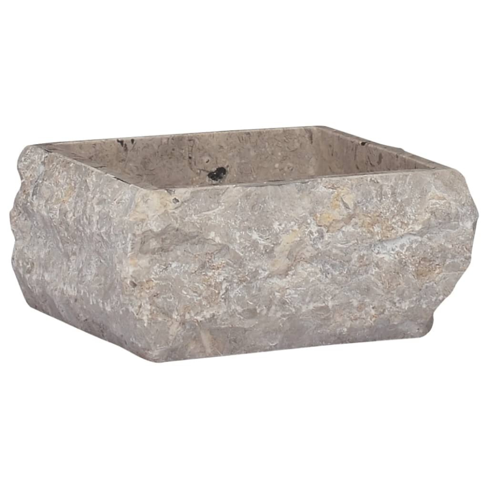 vidaXL Sink Grey 30x30x13 cm Marble Natural Stone Basin Washroom Bathroom