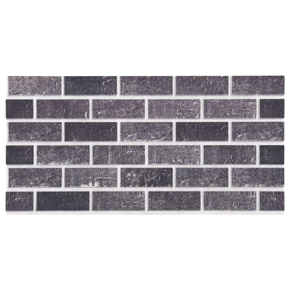 vidaXL 10x 3D Wall Panels with Black & Grey Brick Design EPS Cladding Tile