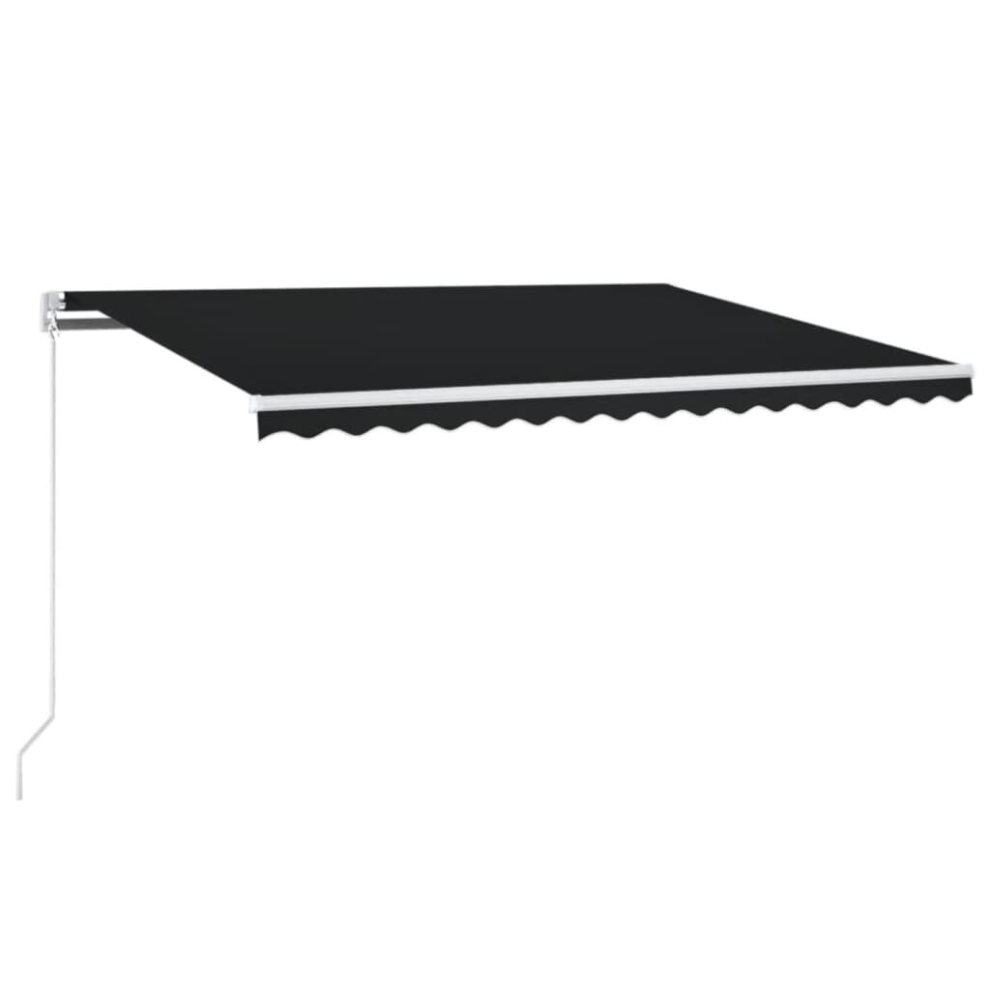 Vidaxl Manual Retractable Awning 450X350 Cm Anthracite Patio Shade Shelter