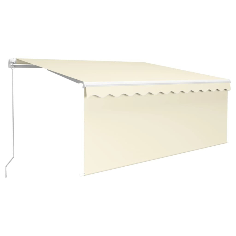 vidaXL Manual Retractable Awning with Blind 3.5x2.5m Cream Outdoor Awning