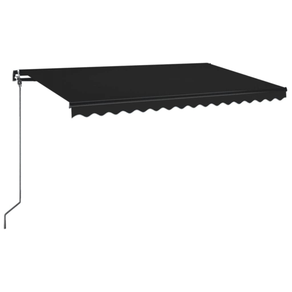 vidaXL Manual Retractable Awning 400x350 cm Anthracite Outdoor Garden Patio