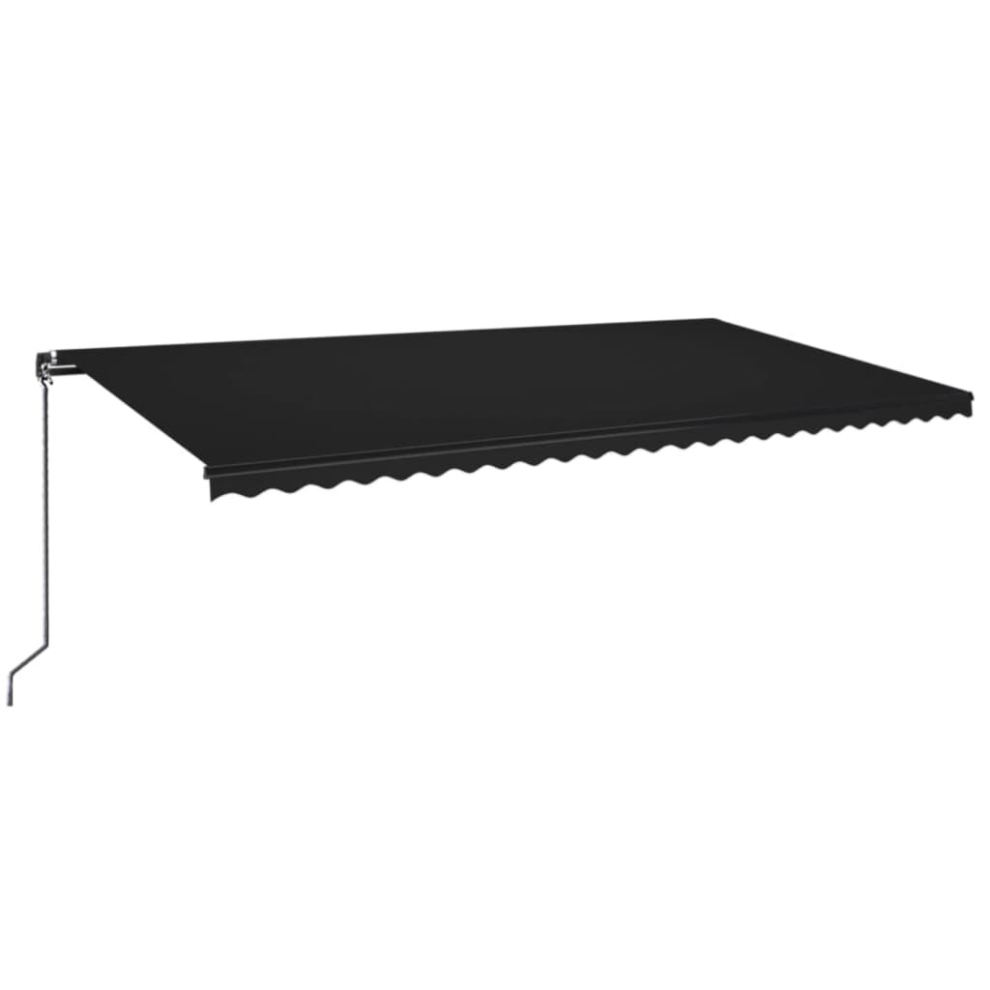 vidaXL Manual Retractable Awning 500x350 cm Anthracite Outdoor Garden Patio