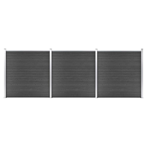 VidaXL vidaXL Zaunelement Set WPC 526x186 cm Schwarz