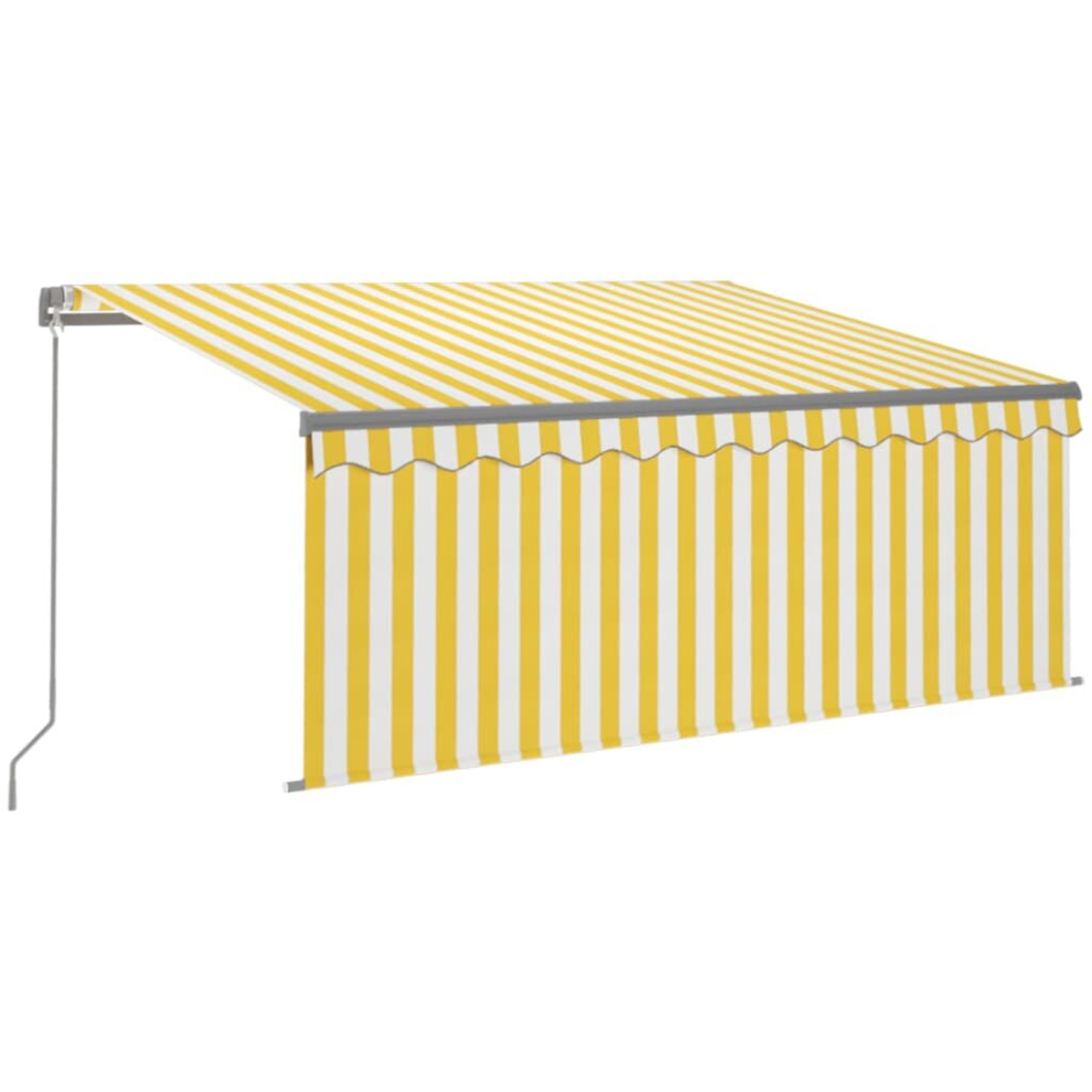 Vidaxl Manual Retractable Awning With Blind 3X2.5m & Awning Set Yellow/White