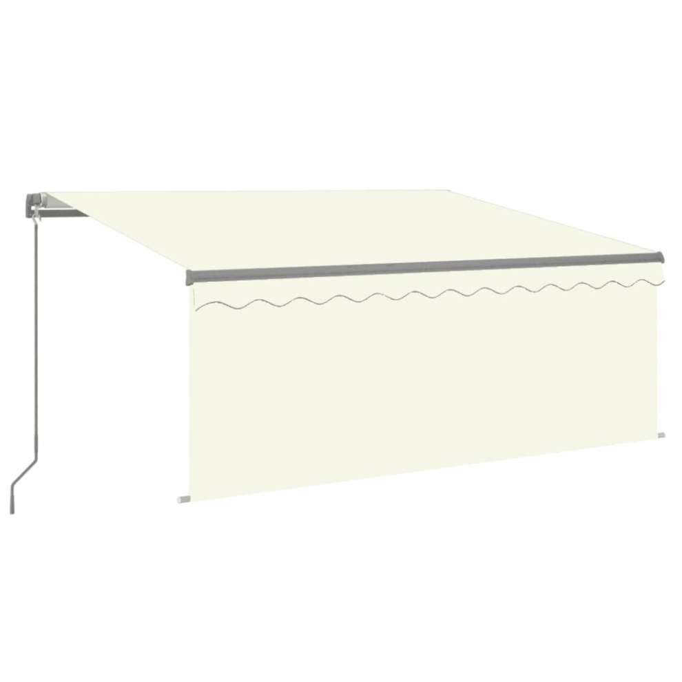 vidaXL Manual Retractable Awning with Blind 3.5x2.5m Cream Outdoor Awning
