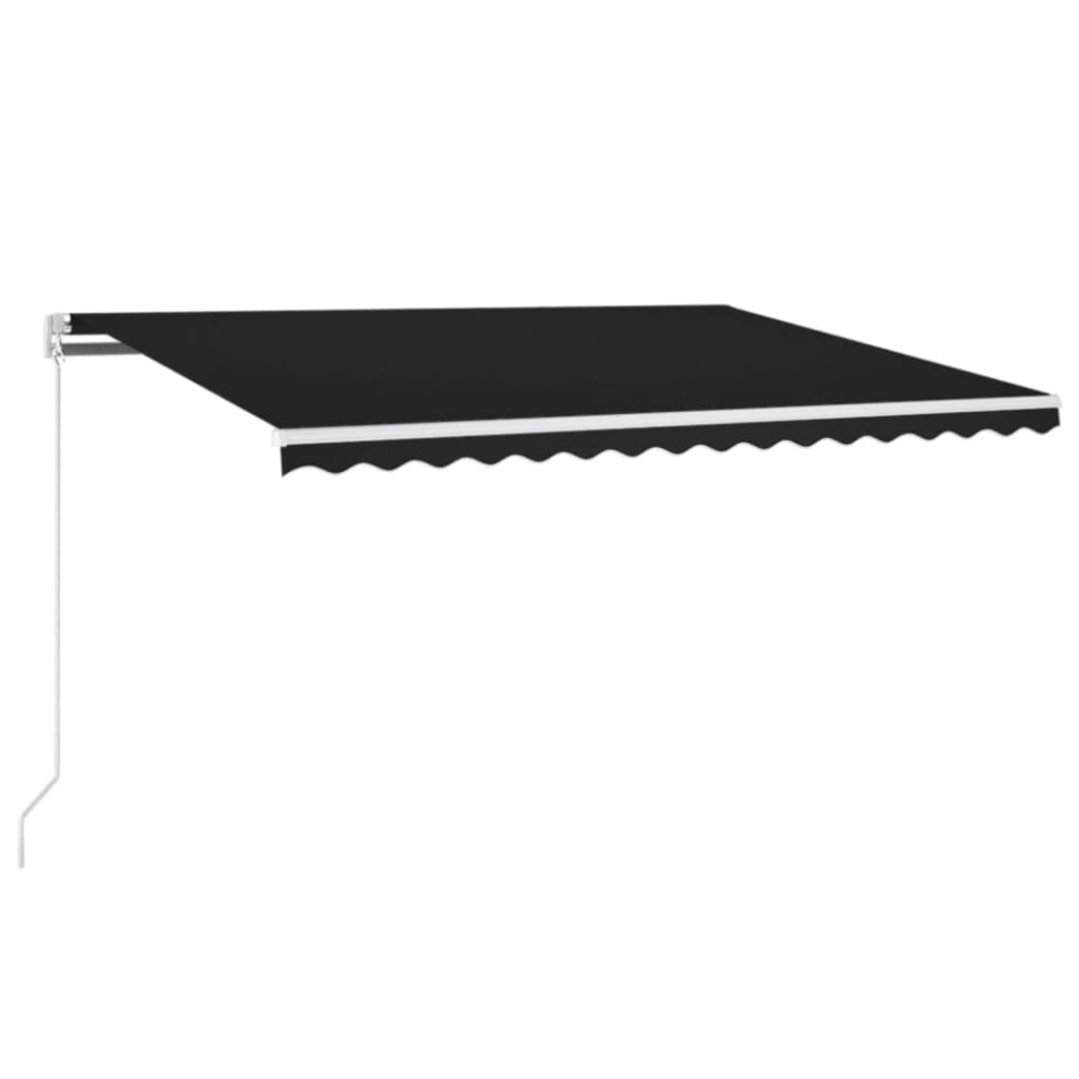 Vidaxl Manual Retractable Awning 400X350 Cm Anthracite Patio Shade Shelter