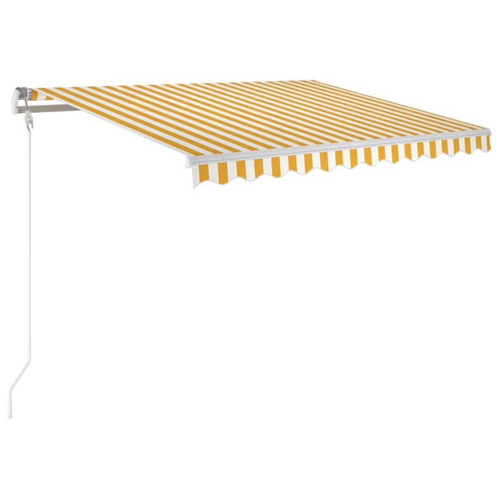 Vidaxl Manual Retractable Awning 350X250 Cm And Sun Shade Shelter Yellow/White
