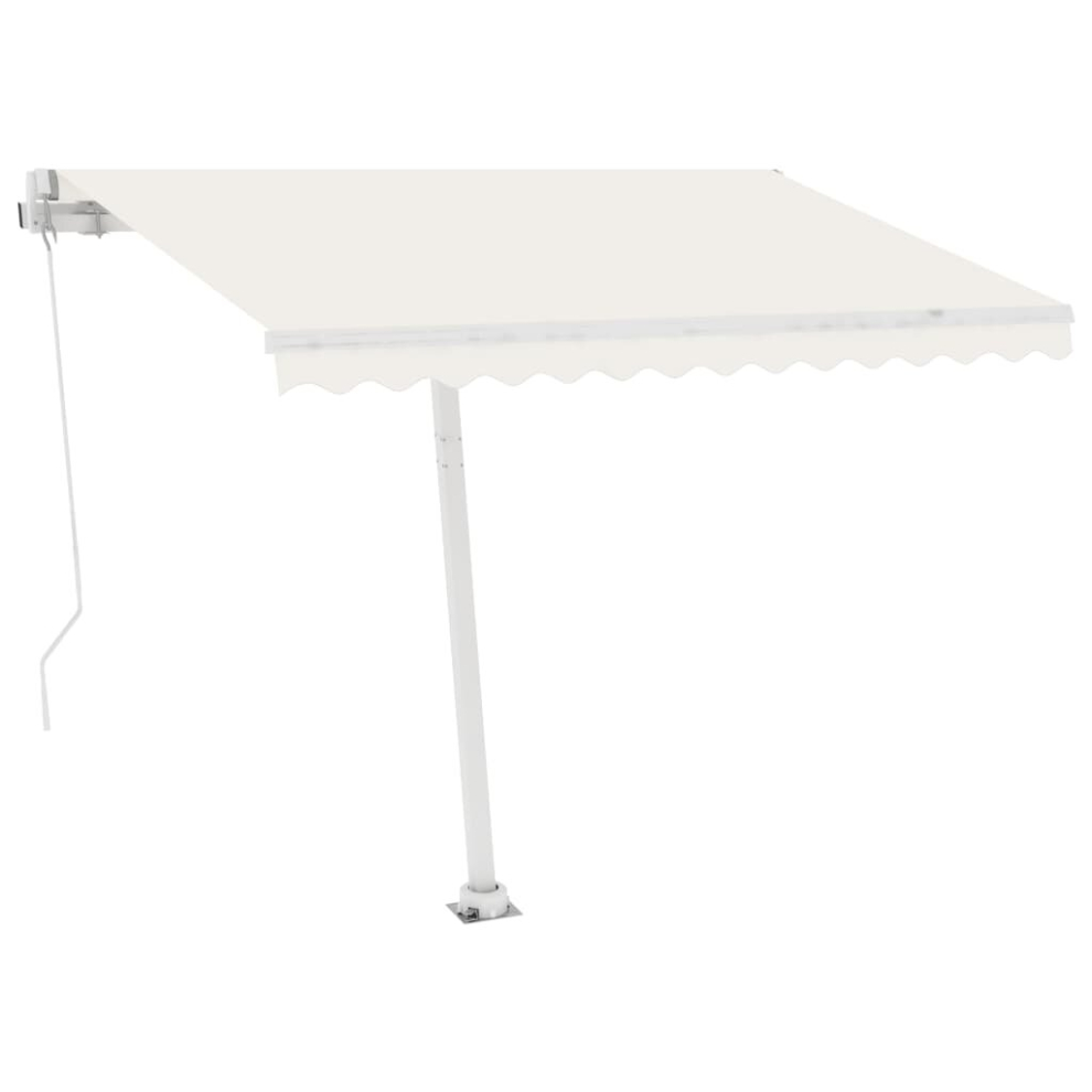 vidaXL Freestanding Manual Retractable Awning 300x250 cm Cream Shade Shelter