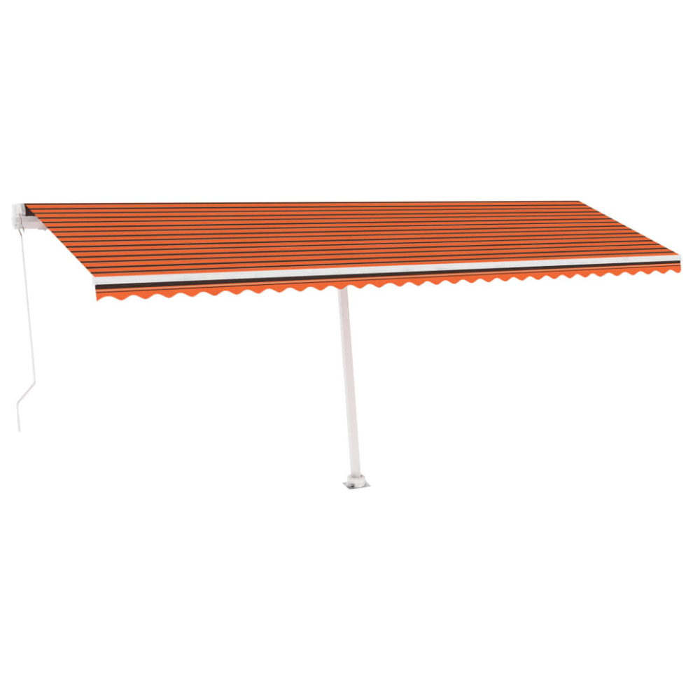 vidaXL Freestanding Manual Retractable Awning 600x300 cm Orange/Brown Outdoor