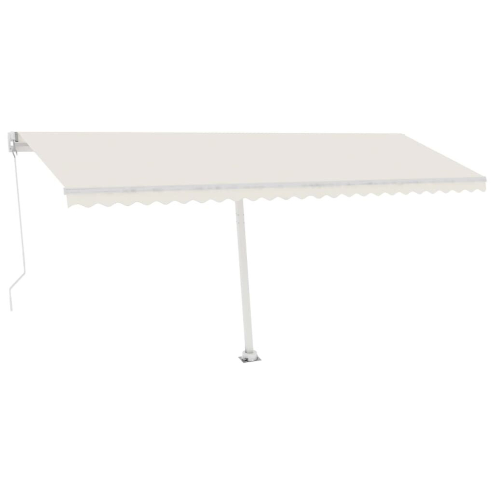 vidaXL Freestanding Manual Retractable Awning 500x350 cm Cream Outdoor Patio