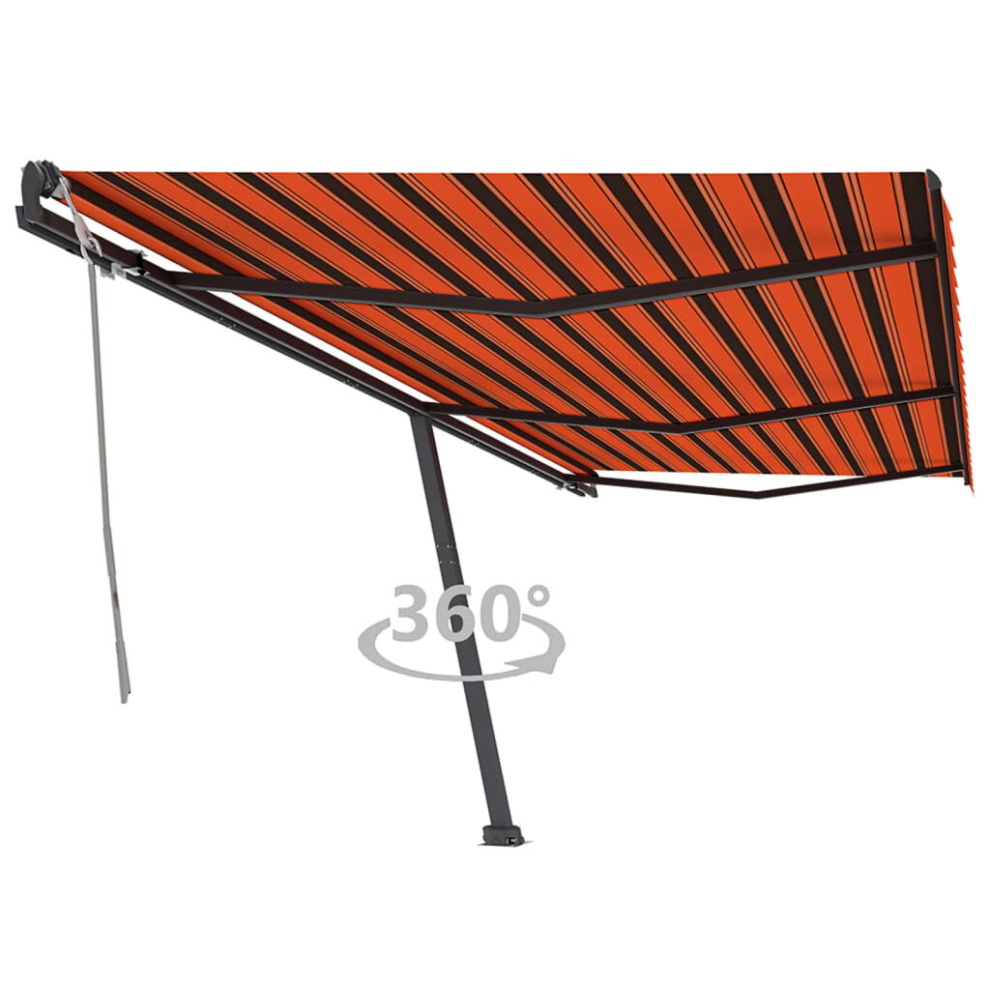 (600 x 350 cm) vidaXL Freestanding Manual Retractable Awning Outdoor Sunshade Garden Canopy