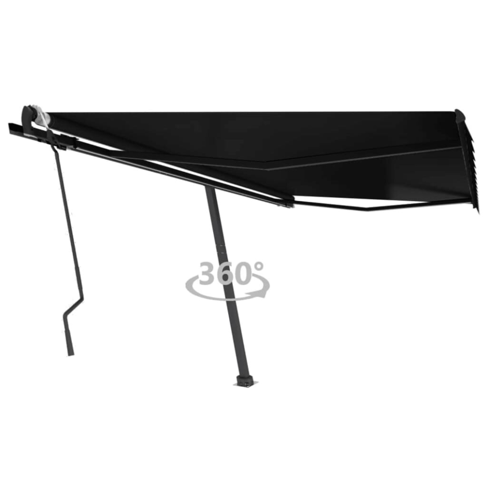 vidaXL Freestanding Manual Retractable Awning 400x300 cm Anthracite Outdoor