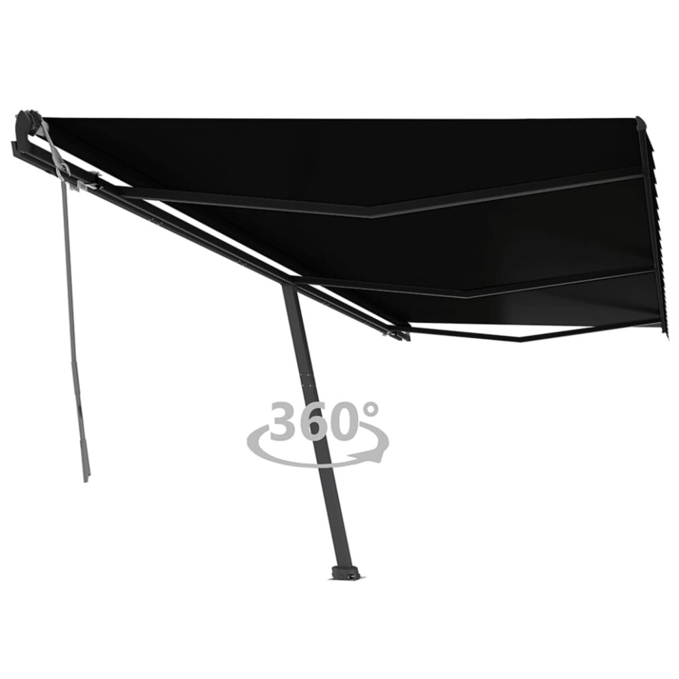 vidaXL Freestanding Manual Retractable Awning 600x350 cm Anthracite Outdoor