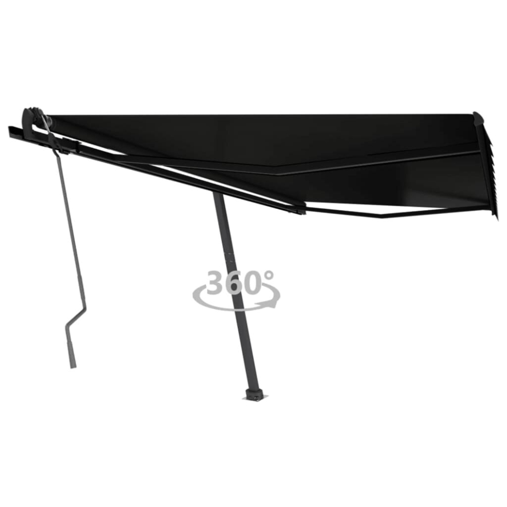 vidaXL Freestanding Manual Retractable Awning 600x300 cm Anthracite Outdoor