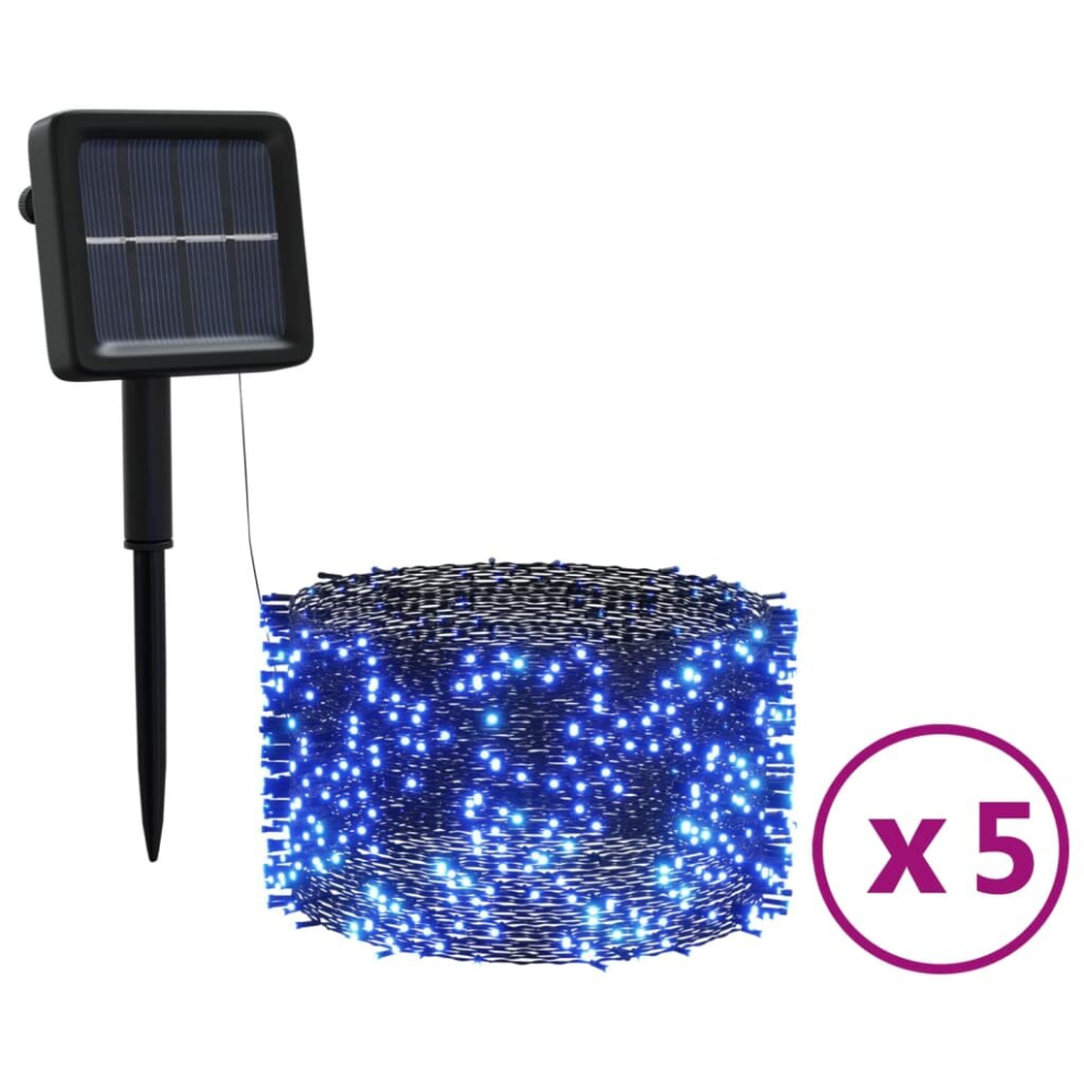 Vidaxl 5X Solar Fairy Lights Led Blue Indoor Outdoor Solar String Light Set
