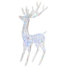 vidaXL XXL Acrylic Christmas Reindeer 250 LED, 180cm Tall, Colourful Lights, 8 Modes, 5m USB Cable (Code 329788)