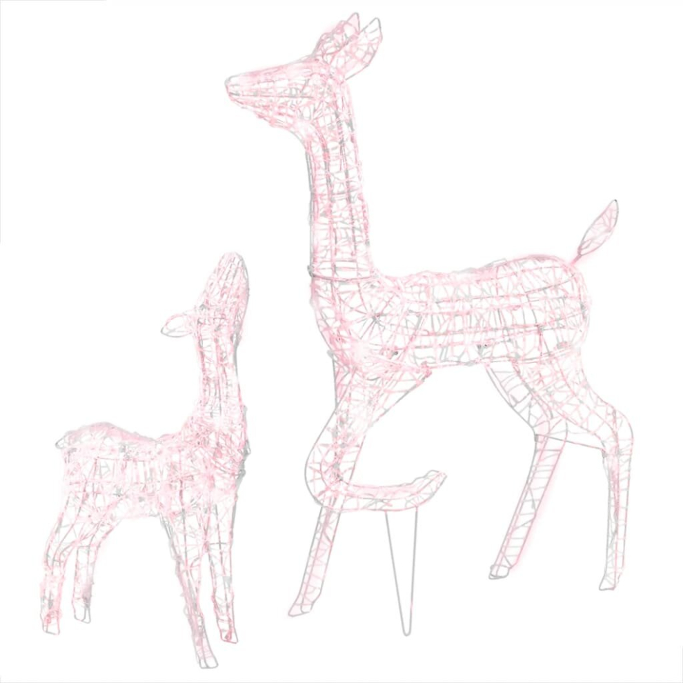 Vidaxl Acrylic Reindeer Family Christmas Decoration Warm Xmas Ornament White