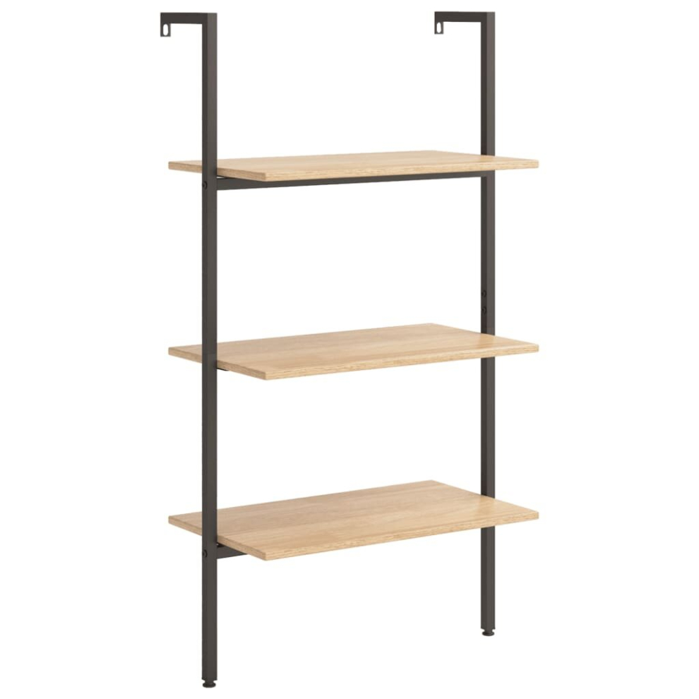 (light brown, 64 x 35 x 120.5 cm) vidaXL Leaning Shelf Bookcase Bookshelf Shelving Unit Storage Rack Organiser