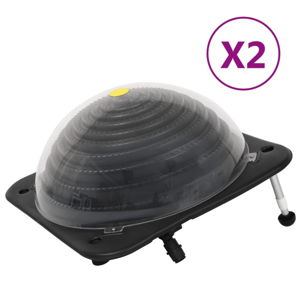 vidaXL 2x Solar Pool Heaters HDPE Aluminium Domes Pool Heating System Outdoor